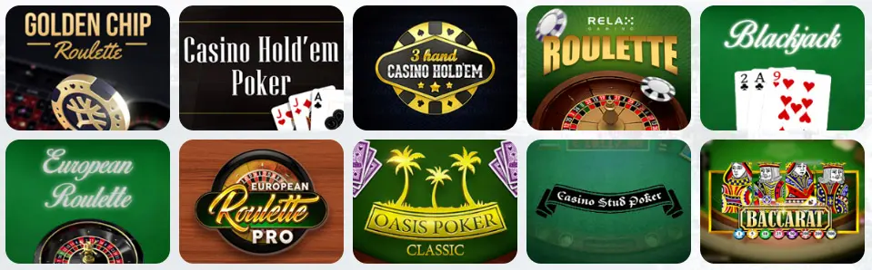 Jeux de table au Forza.bet Casino